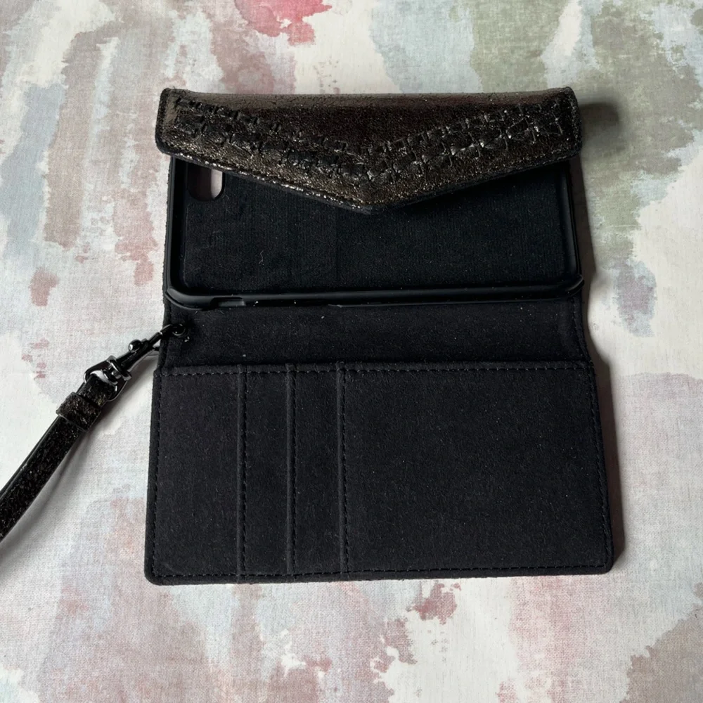 Rebecca Minkoff Black Phone Case Wallet Wristlet (Fits Vintage IPhone 7/8) - Picture 11 of 14